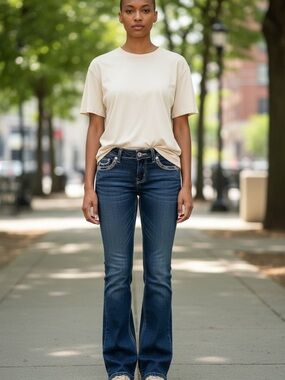 Silver Jeans Co Suki Bootcut Jeans Women’s 17 Stretch Dark Wash Distressed